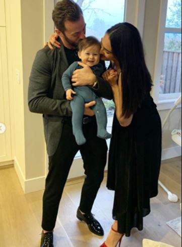 JJ Garcia's sister Nikki Bella with her fiance Artem Chigvintsev and son Matteo Artemovich Chigvintsev